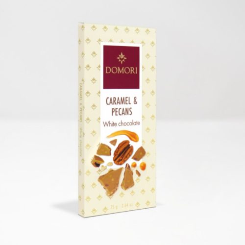 Tavoletta Cioccolato Bianco, Caramello e Noci Pecan