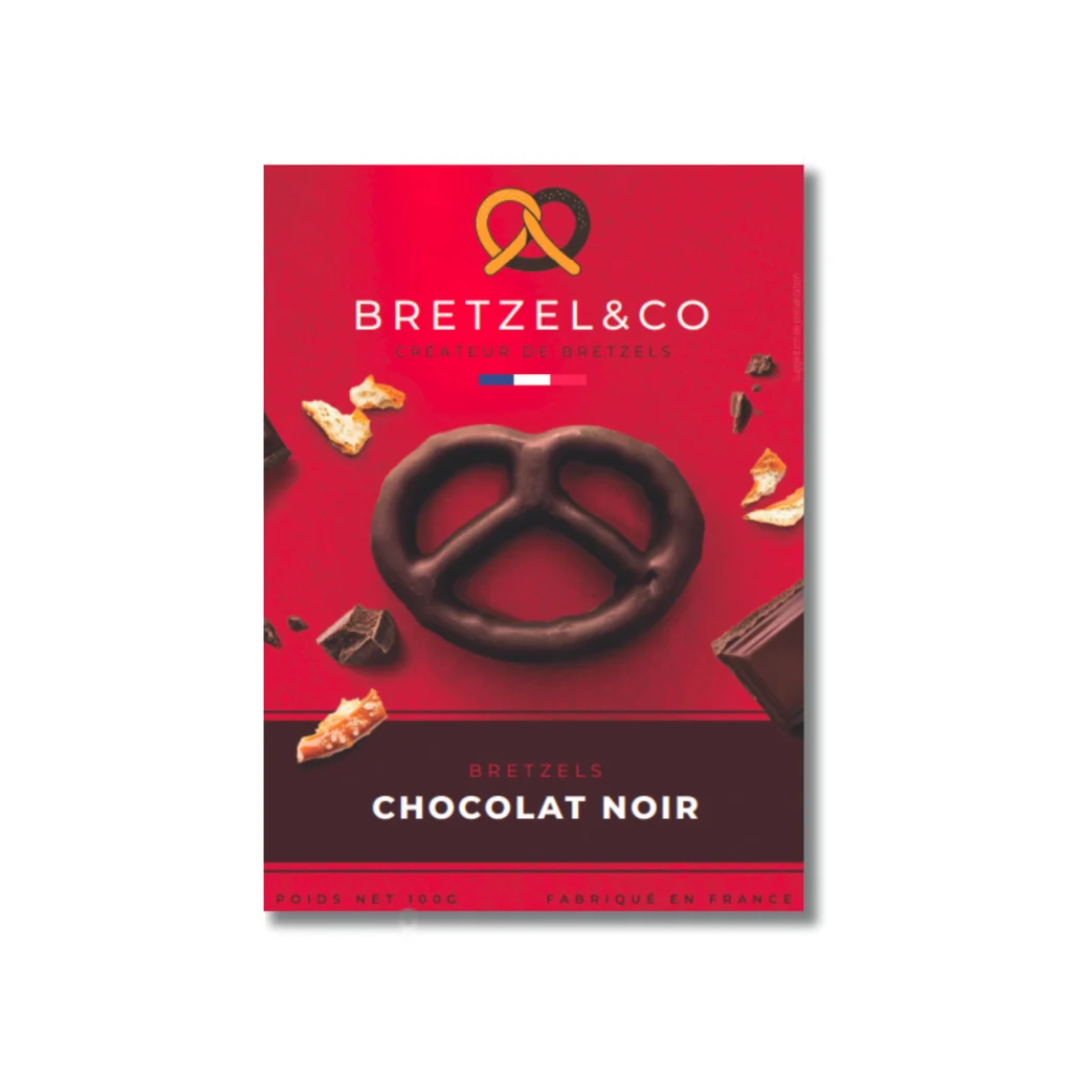 Bretzel ricoperti di cioccolato fondente